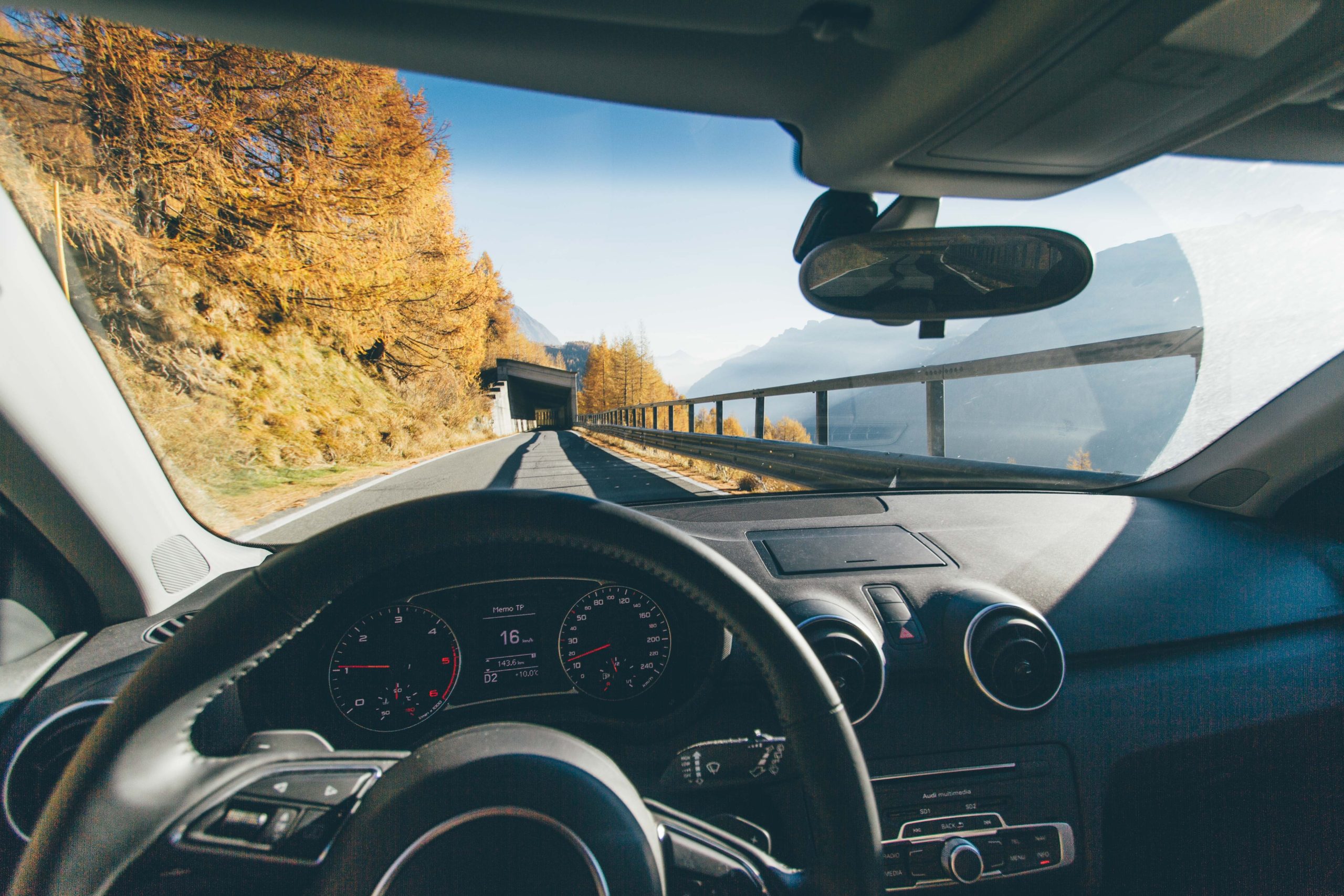 interior of a car while driving