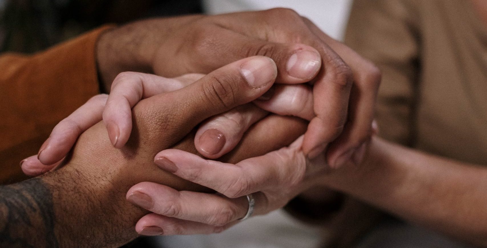 hands touching hands